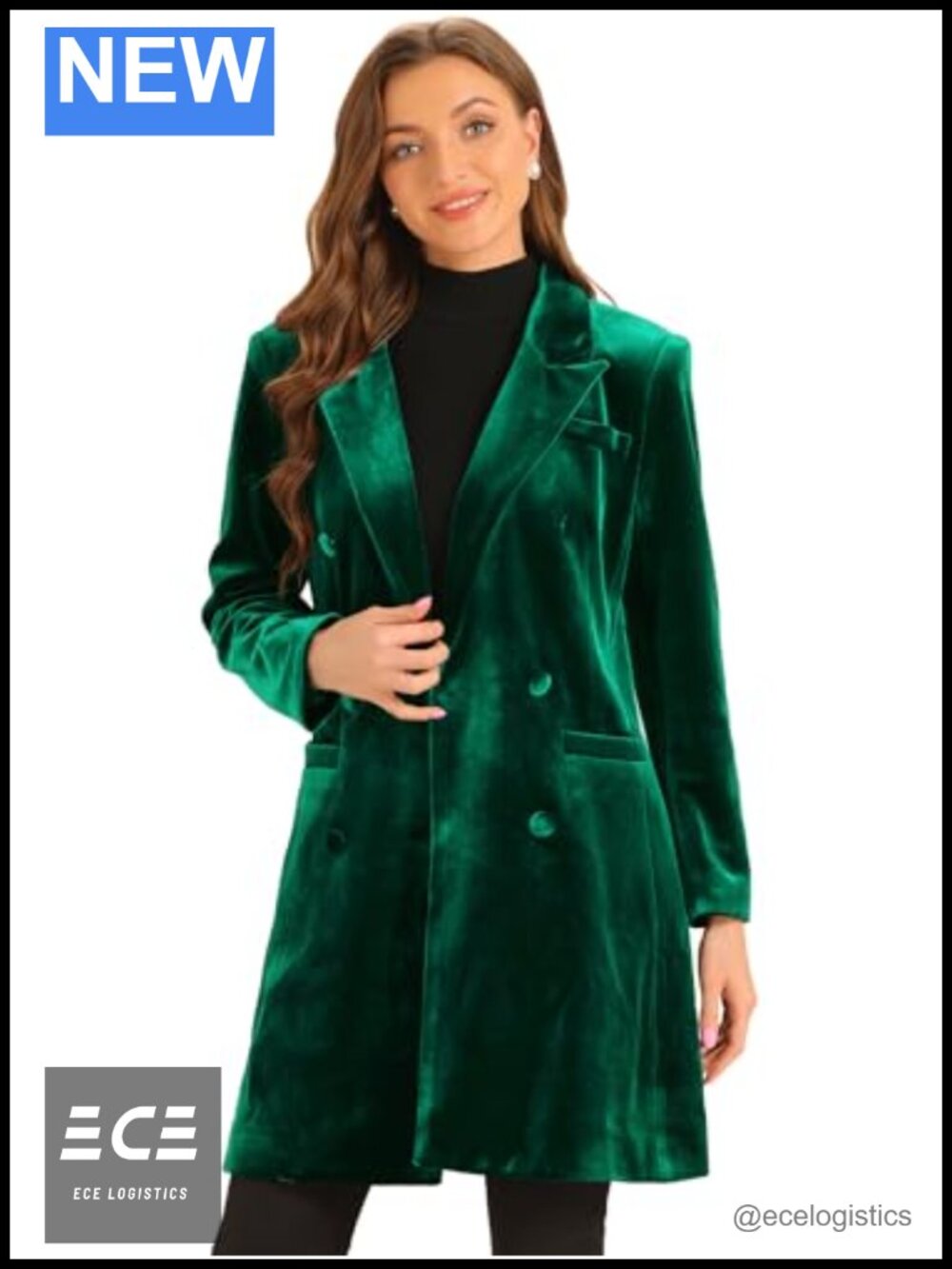 Velvet Double Breasted Long Coat Notch Collar Trench Overcoat Fall Winter Work